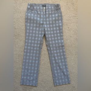 Soho Apparel Ltd Plaid Pattern Pants, Faux Pockets Front And Back, Size 14